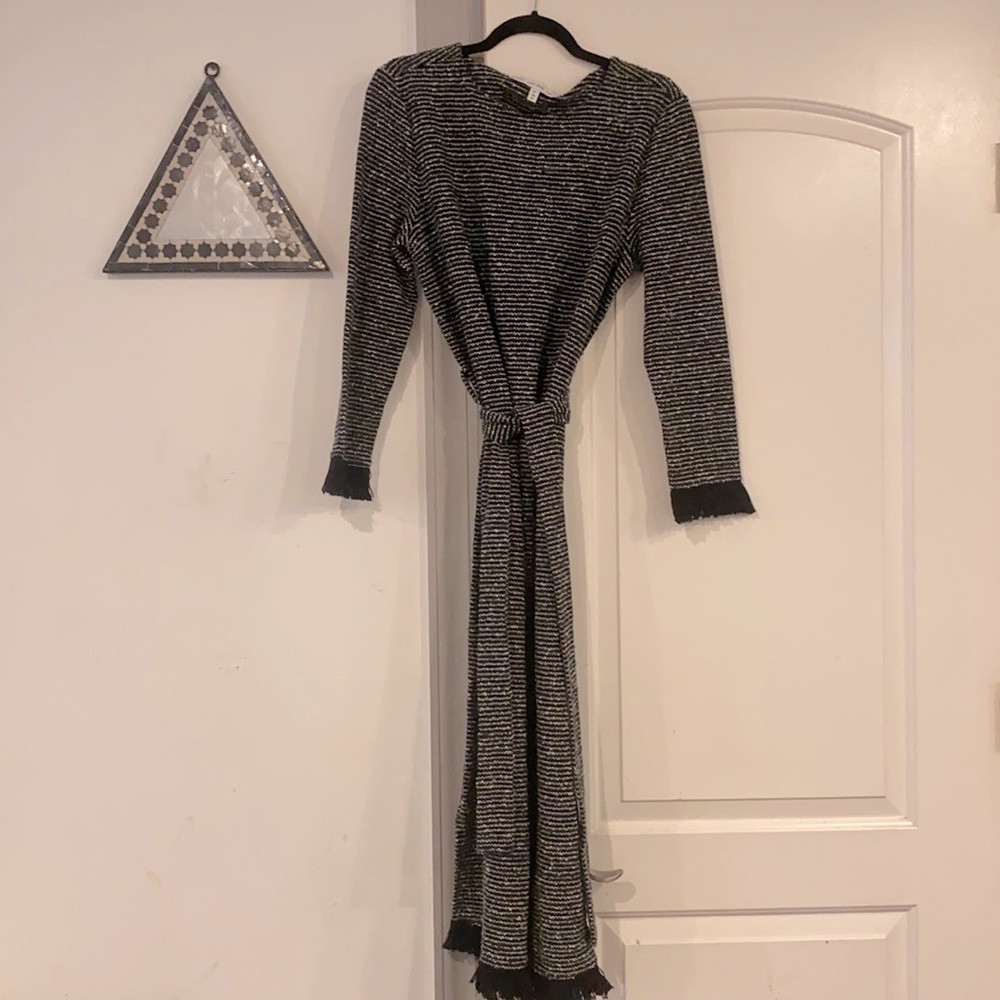 Fringed knit dress